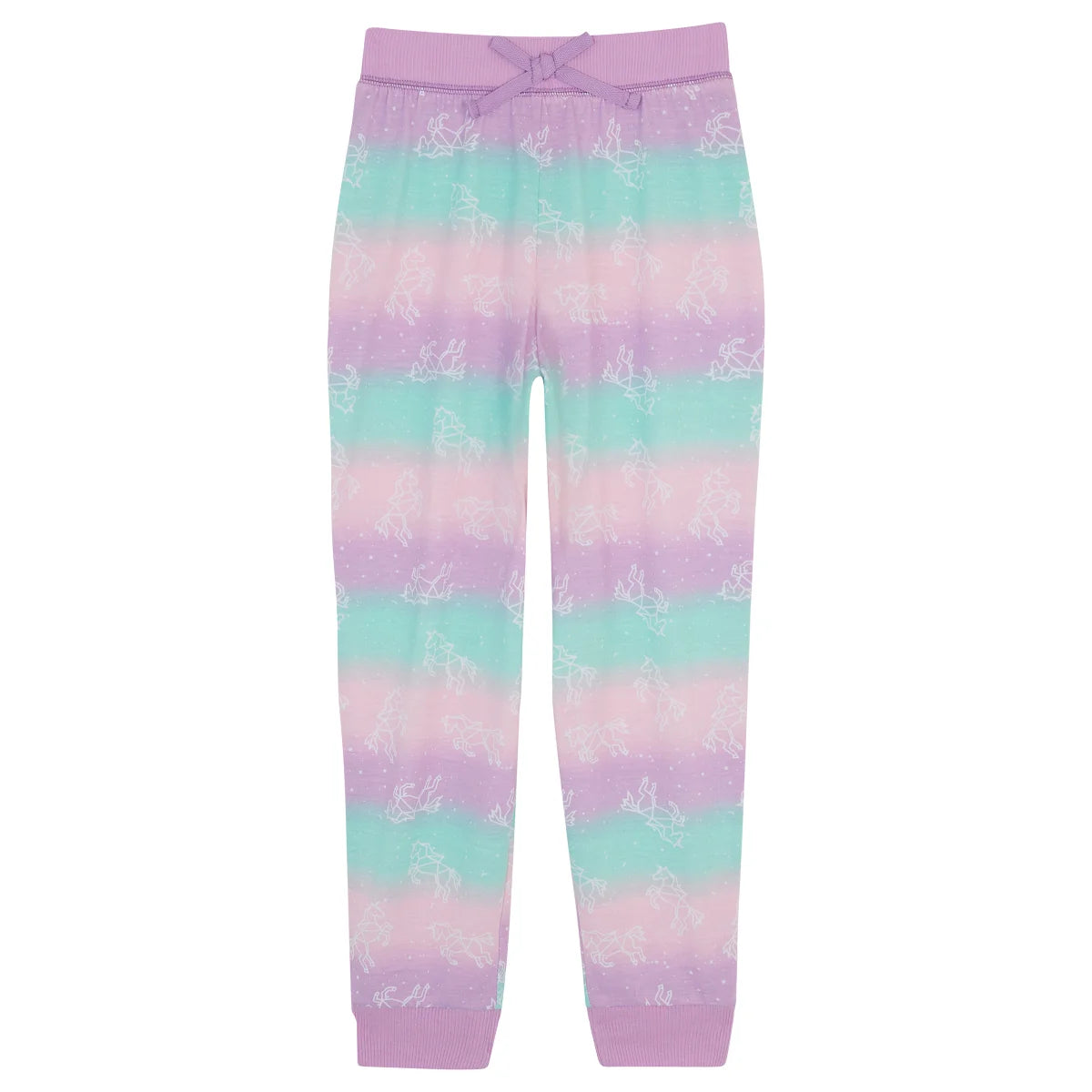 BCBG Girls Youth Unicorn 4-Piece PJ Tee, Pants & Shorts Pajama Lounge Set
