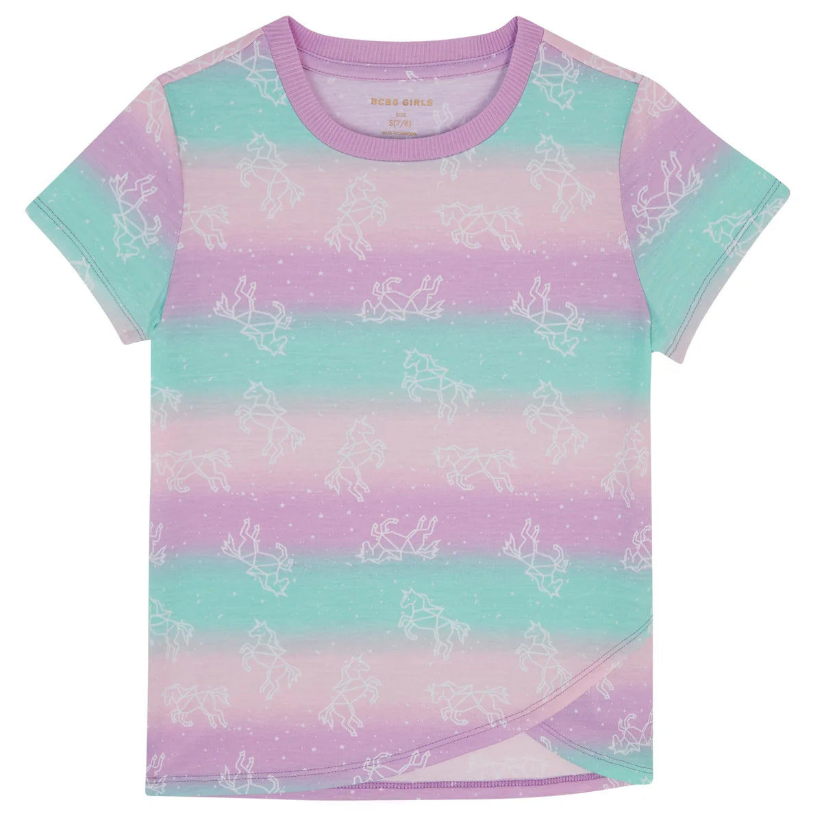 BCBG Girls Youth Unicorn 4-Piece PJ Tee, Pants & Shorts Pajama Lounge Set