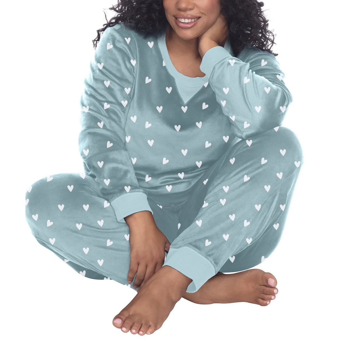 Honeydew Women's Plus 2-Pc Super Soft Fleece Velour Pajama Lounge Set