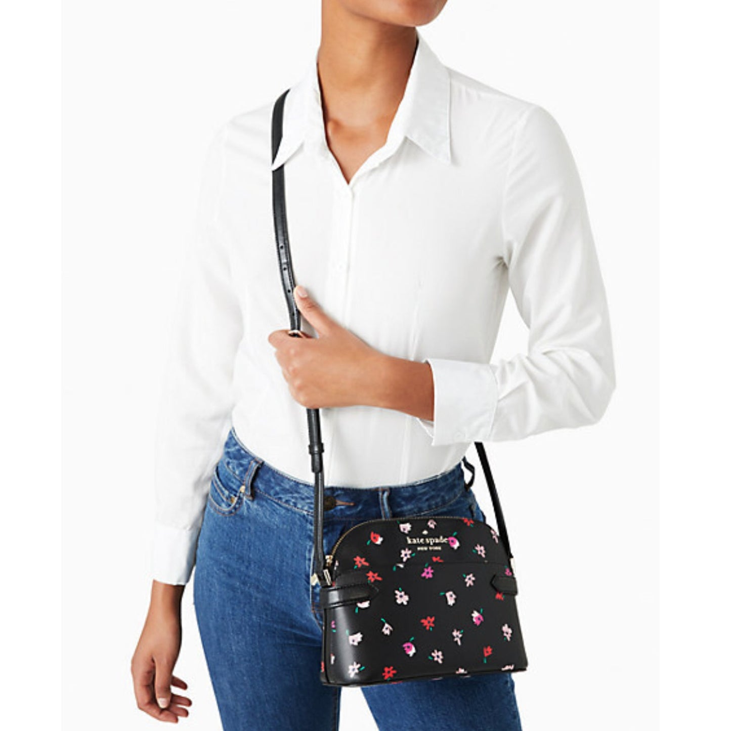 Kate Spade Floral Print Dome Crossbody Bag