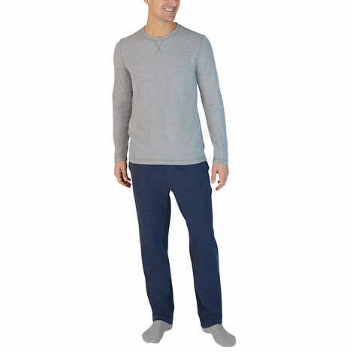 Eddie Bauer Men’s 2-Piece Super Soft Top & Bottom PJ Lounge Set Gray