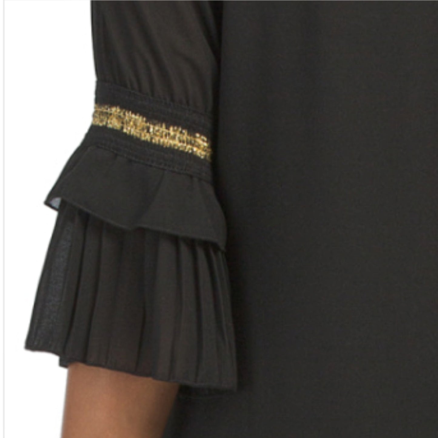 MIM'S CREAZIONI Made In Italy Sheer Overlay Pleated Cuff Cocktail Mini Dress