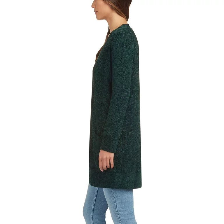Matty M Women's Open Front Mid Length Soft Knit Chenille Cardigan