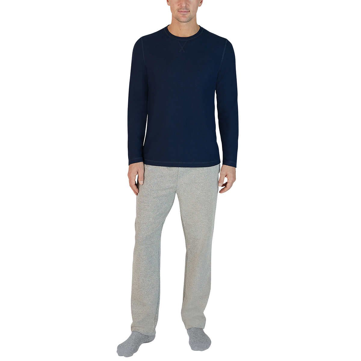 Eddie Bauer Men’s 2-Piece Super Soft Top & Bottom PJ Lounge Set Gray