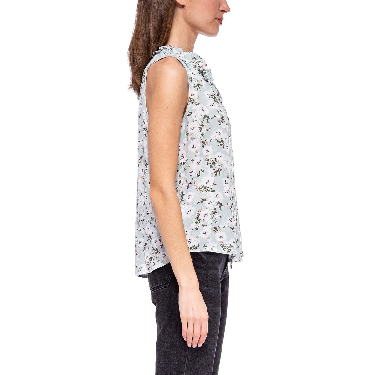 B Collections by Bobeau Women's Floral Print Lightweight Sleeveless Top Blouse