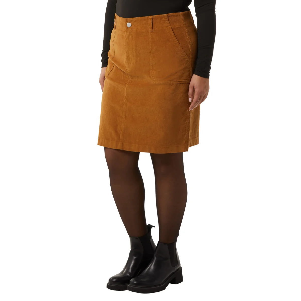 32 Degrees Women's Plus Front Zip Cotton Corduroy Mini Skirt