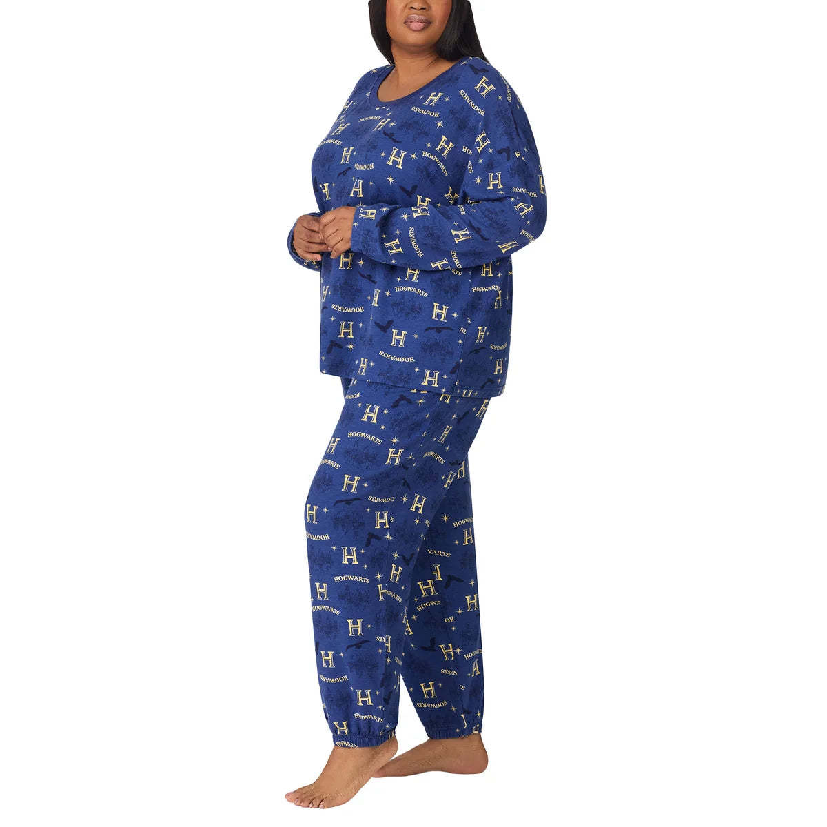 Caracter Women's 2-Piece Printed Long Sleeve Soft Jersey Pajama Lounge Set