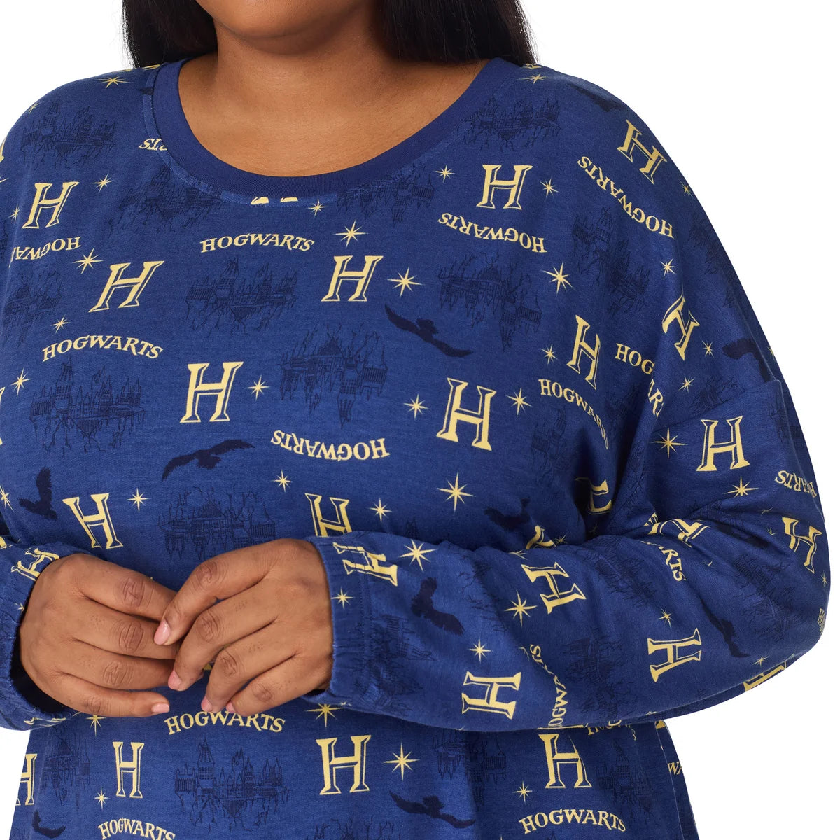 Caracter Women's 2-Piece Printed Long Sleeve Soft Jersey Pajama Lounge Set