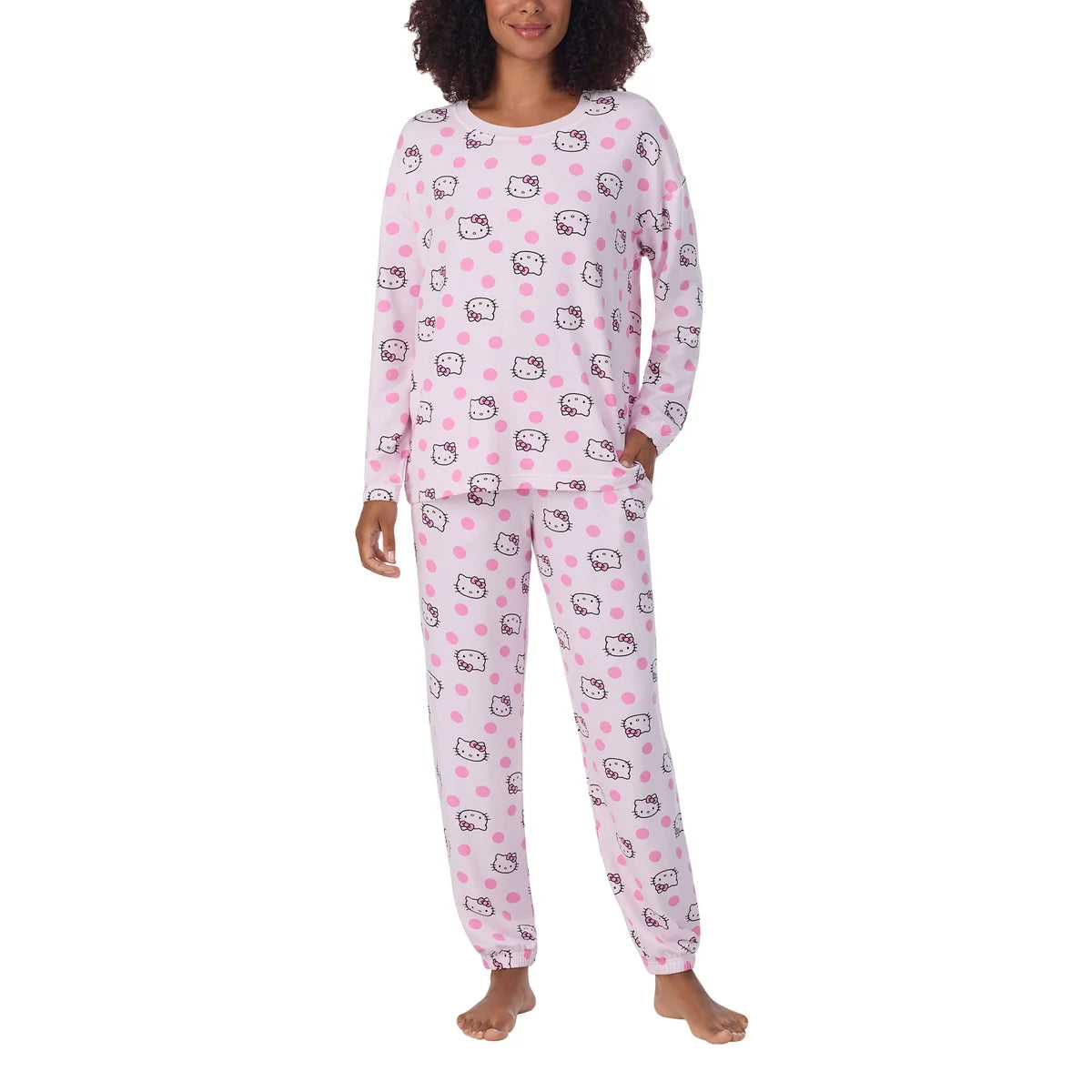 Caracter Women's 2-Piece Printed Long Sleeve Soft Jersey Pajama Lounge Set