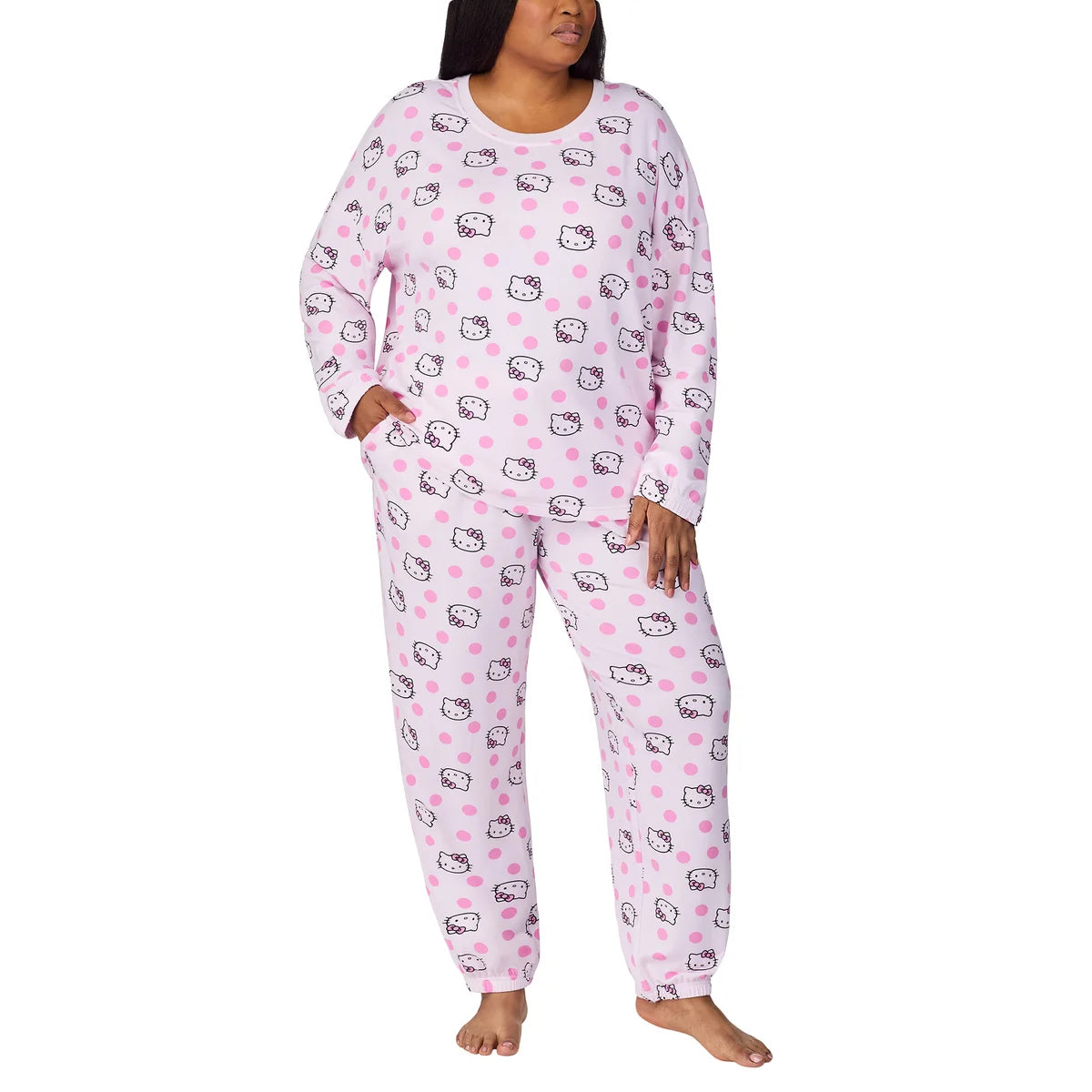 Caracter Women's 2-Piece Printed Long Sleeve Soft Jersey Pajama Lounge Set