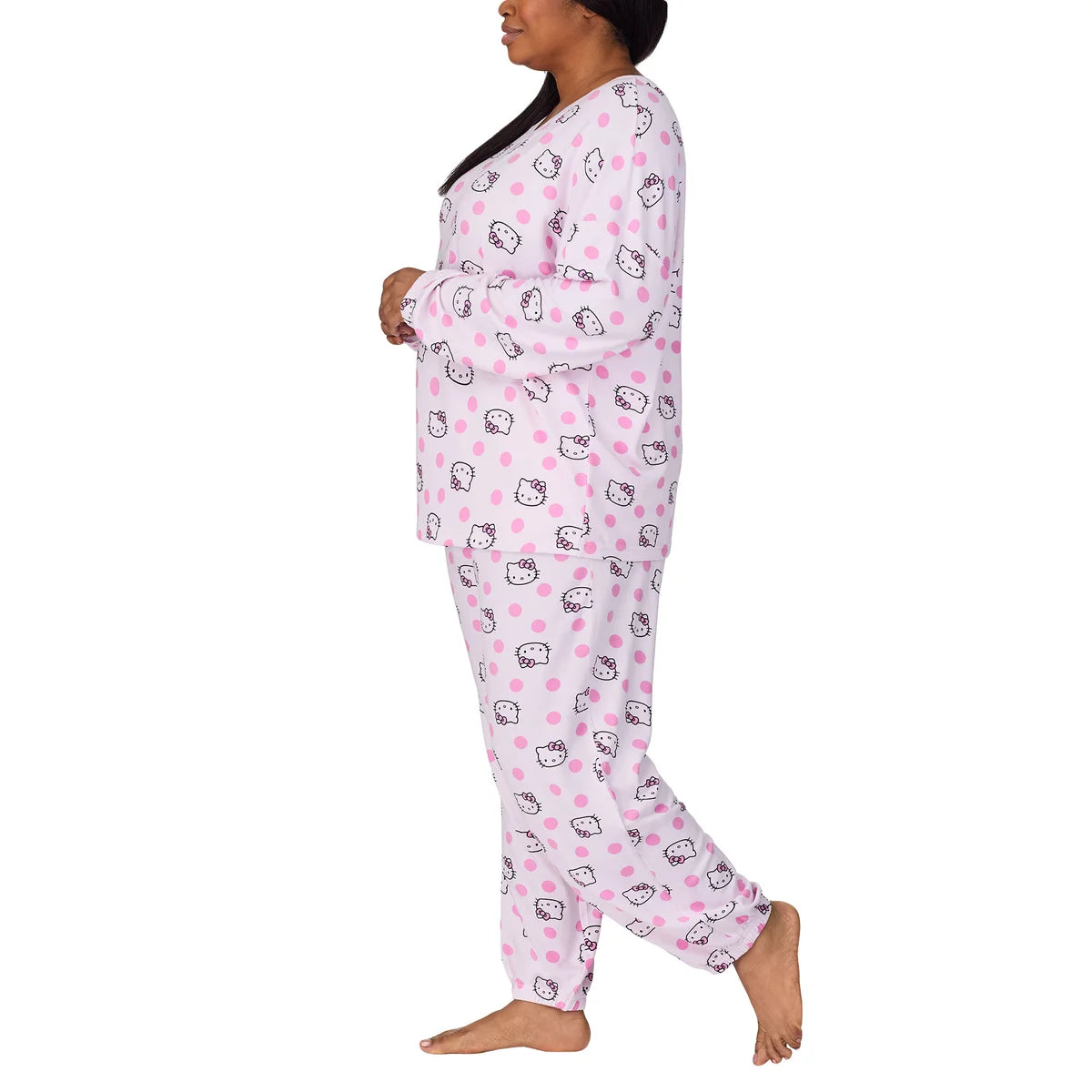 Caracter Women's 2-Piece Printed Long Sleeve Soft Jersey Pajama Lounge Set