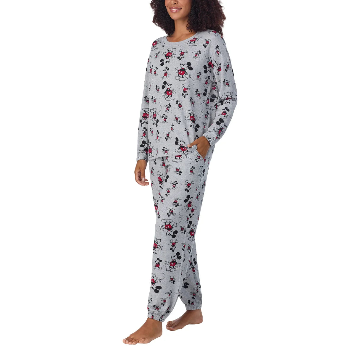 Caracter Women's 2-Piece Printed Long Sleeve Soft Jersey Pajama Lounge Set