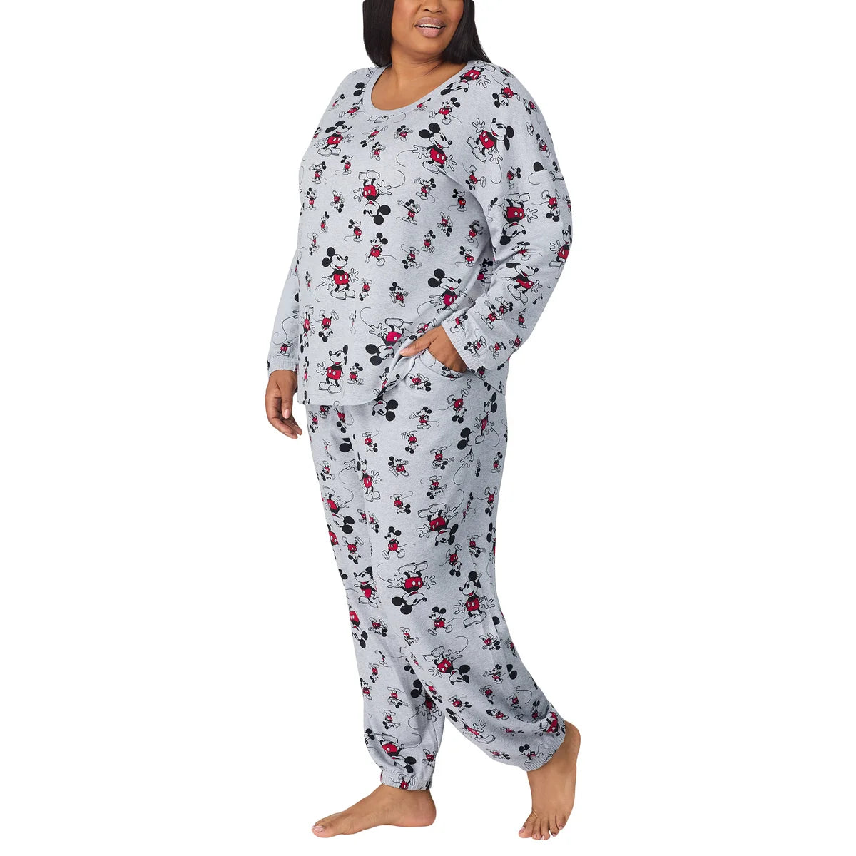 Caracter Women's 2-Piece Printed Long Sleeve Soft Jersey Pajama Lounge Set