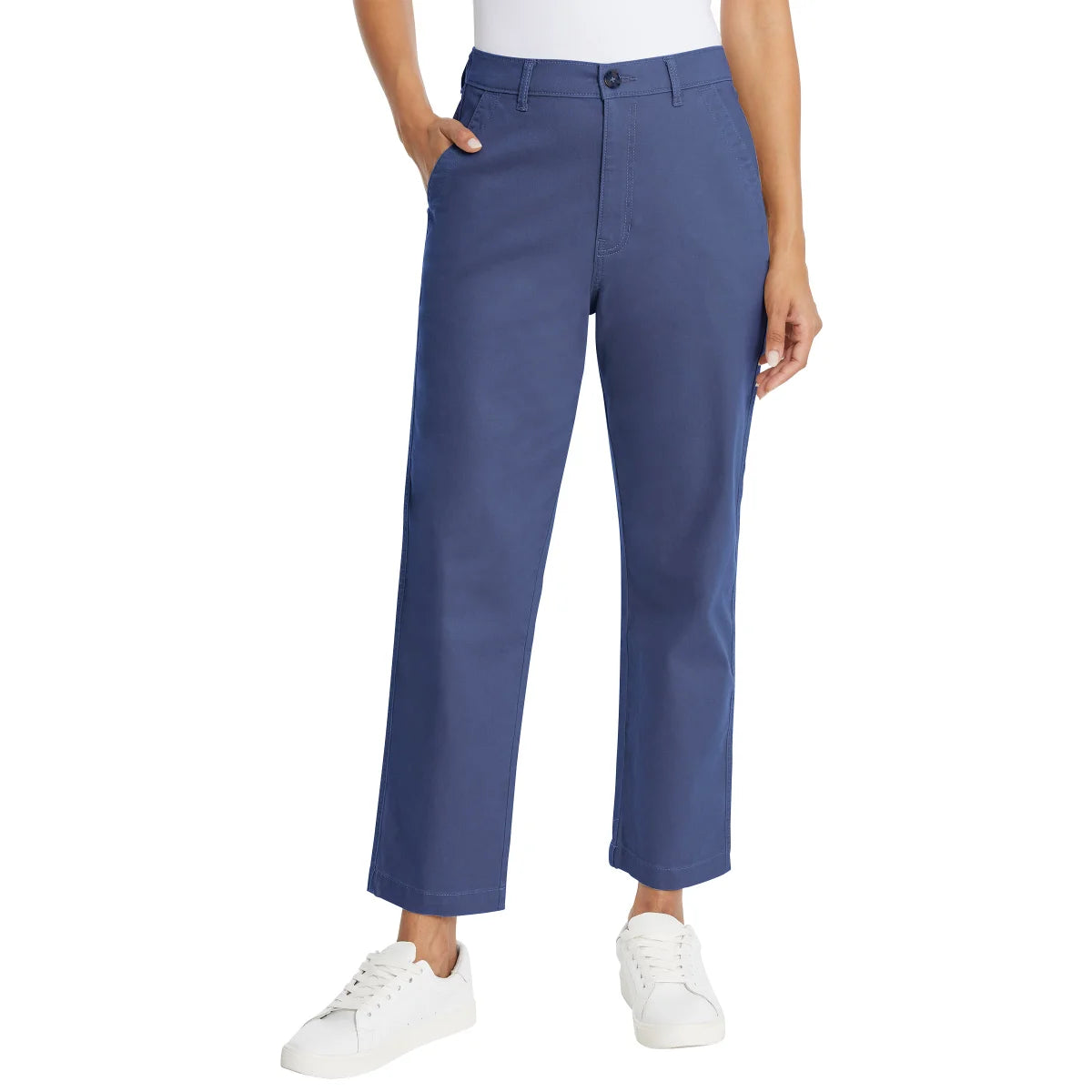 G.H. Bass & Co. Women's Straight Leg Cotton Ankle Chino Pants