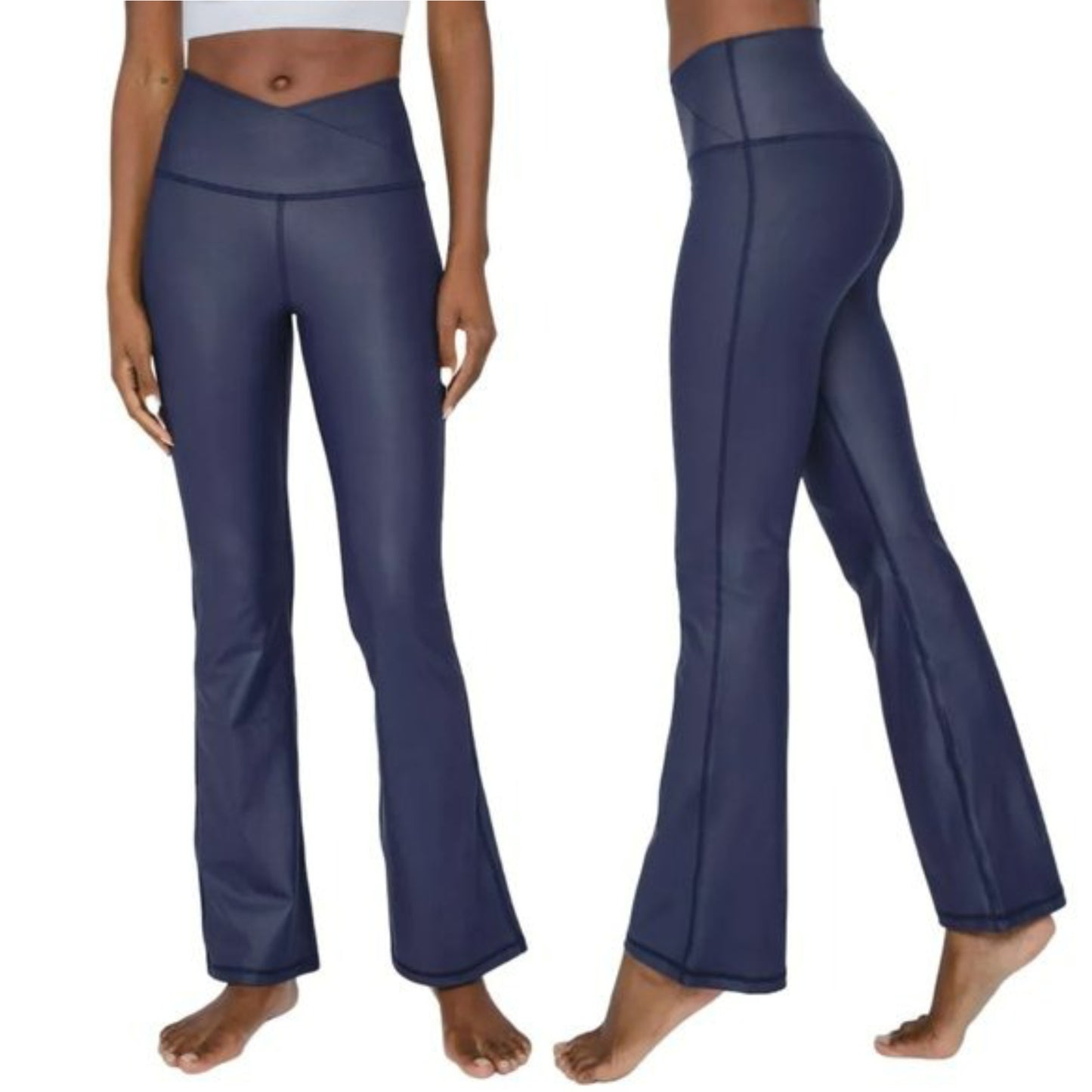 90 Degree By Reflex Women's High Rise Tummy Control Flared Leg Athletic Yoga Pants