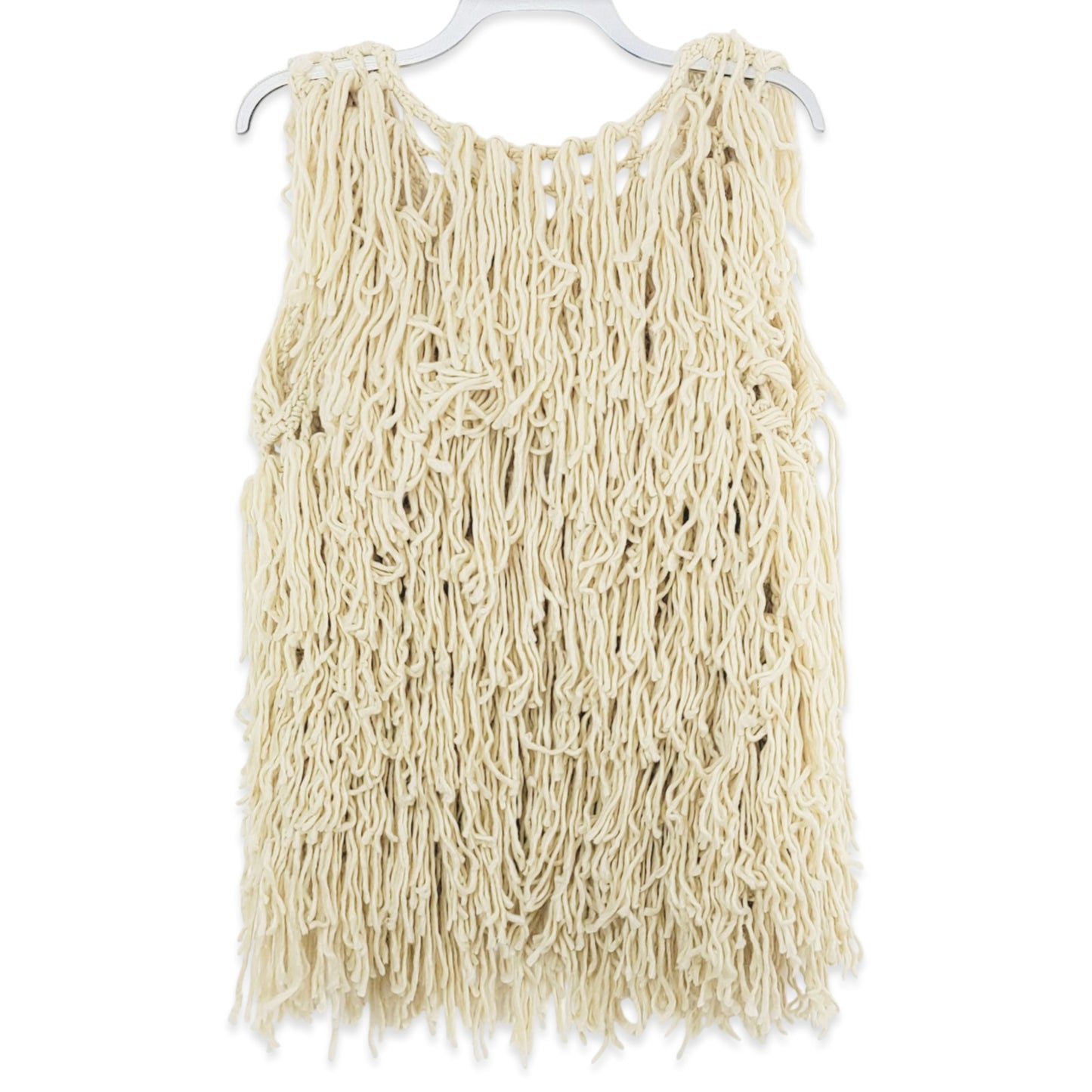 ABS Allen Schwartz Women's Boho Open Front Shaggy Layered Fringe Vest