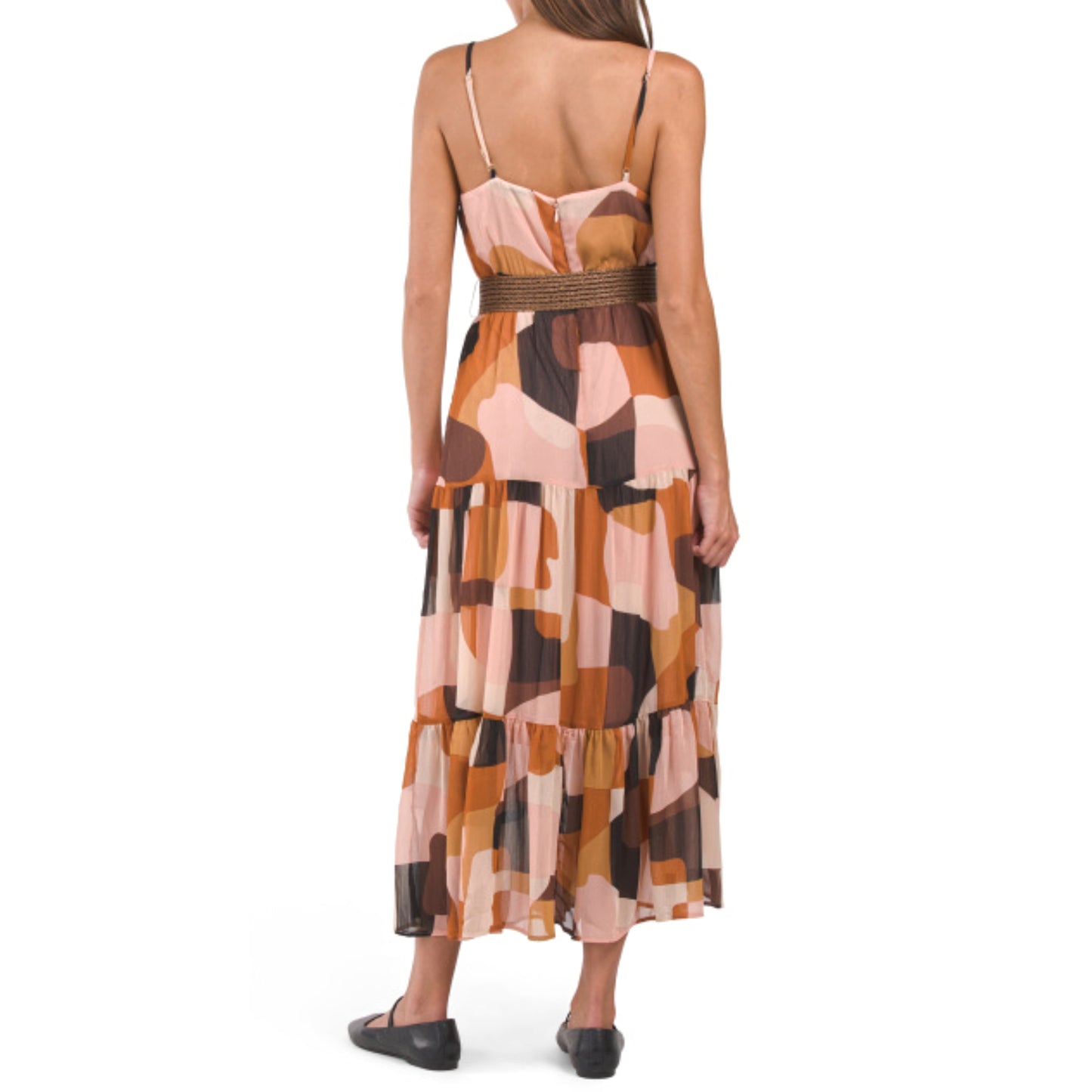 Anne Klein Women's Jolene Spaghetti Strap Belted Maxi Dress