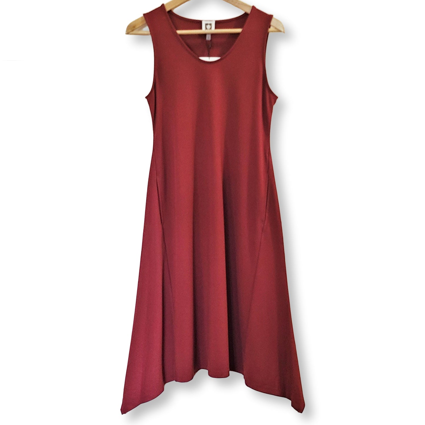 ANNE KLEIN Women's Solid Serenity Sharkbite Hem Tank Midi Dress