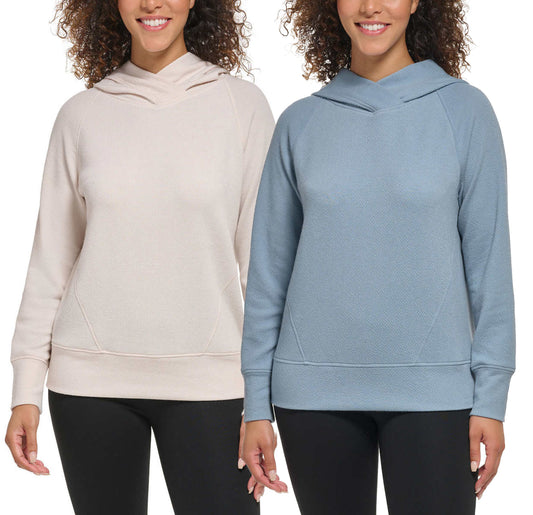 Andrew Marc Women's Relaxed Fit Lightweight Textured Hoodie