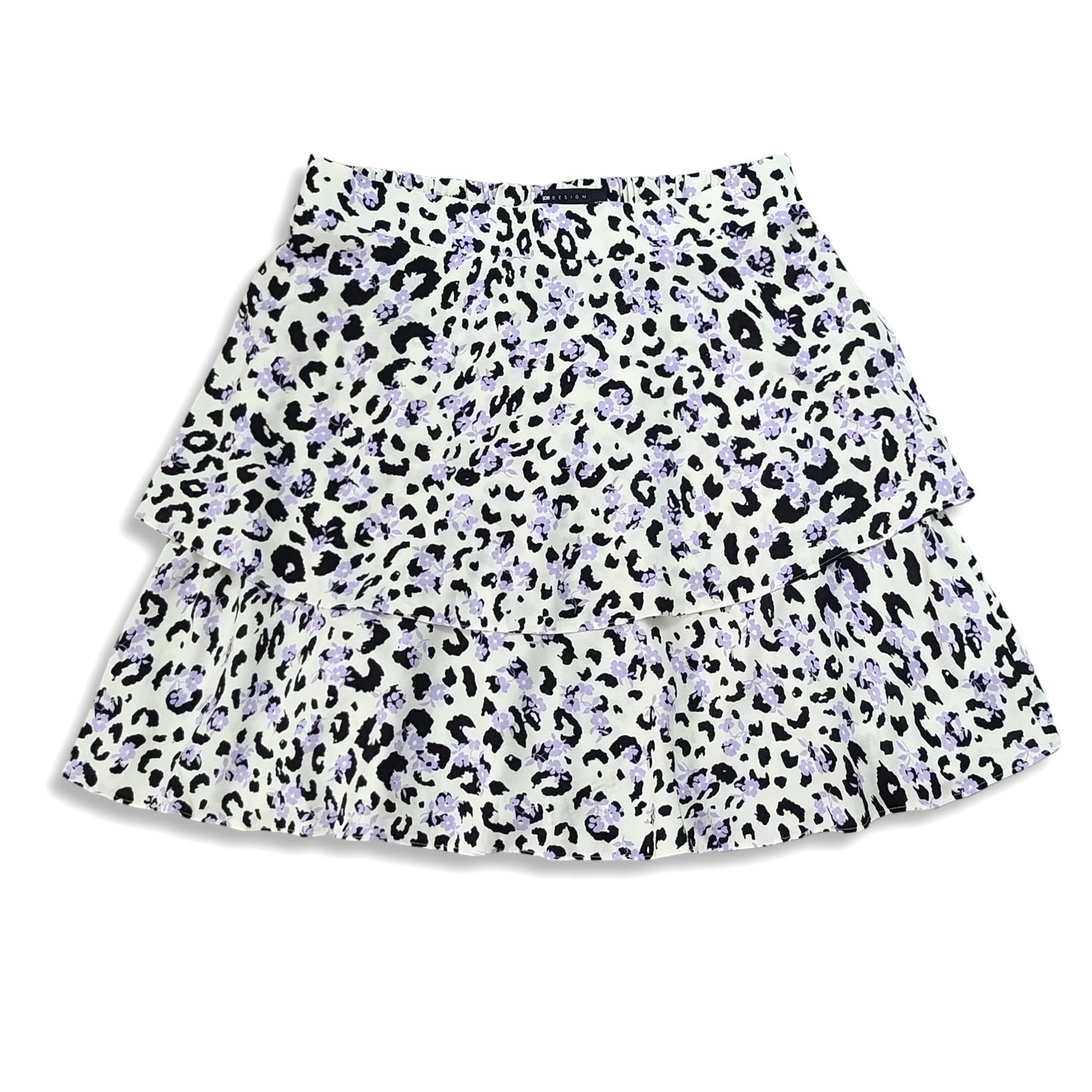 ASOS Women's Leopard Print Tiered Mini Skirt