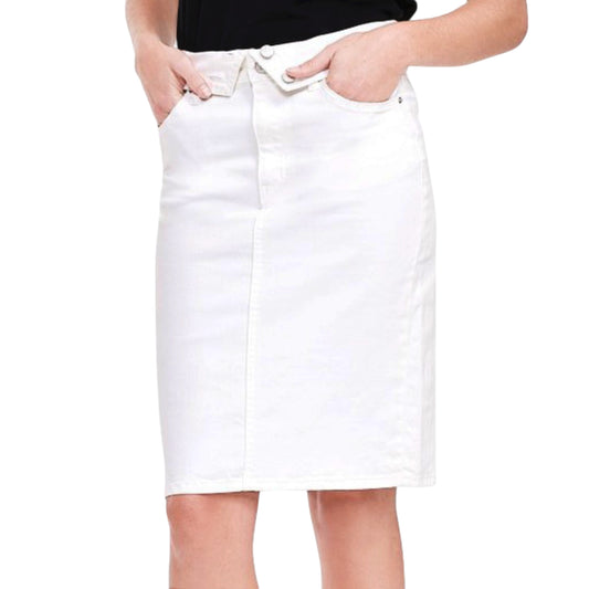 BLUE REVIVAL Women's Mackenzie Foldover Pencil Denim Mini Skirt