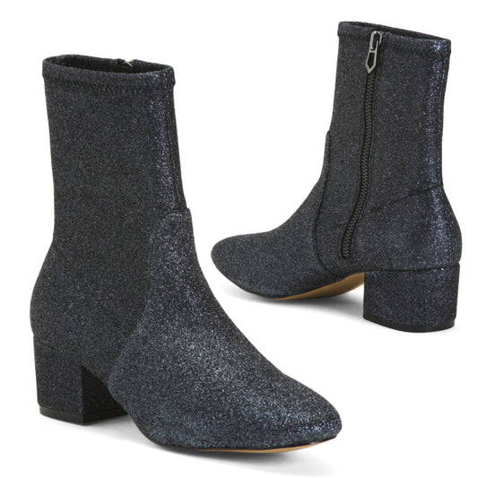 BOTKIER Women's Gemma Shimmer Gritter Block Heel Booties
