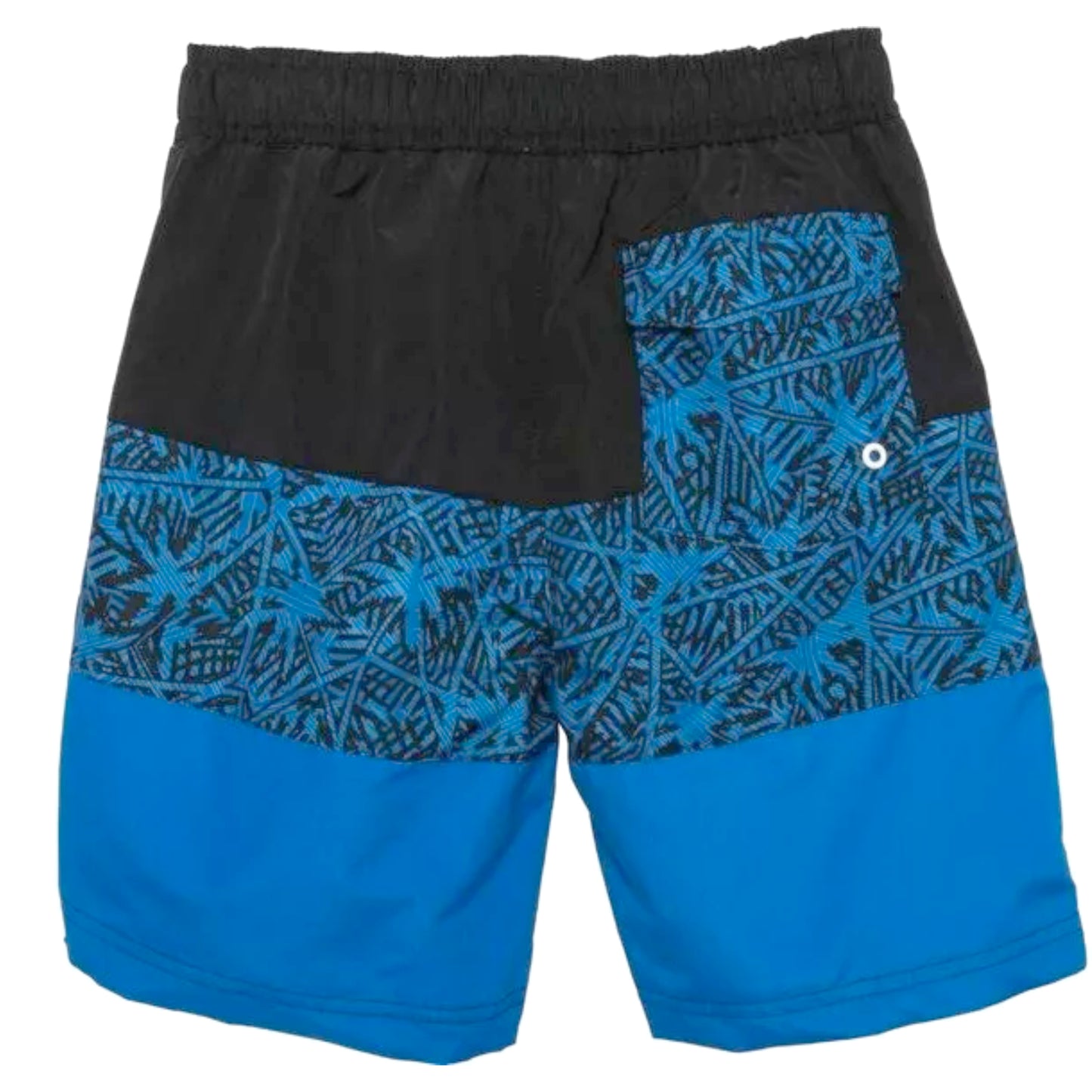 Big Chill Boy's Palm Tree Print Color Block UPF 50 Board Beach Swim Shorts