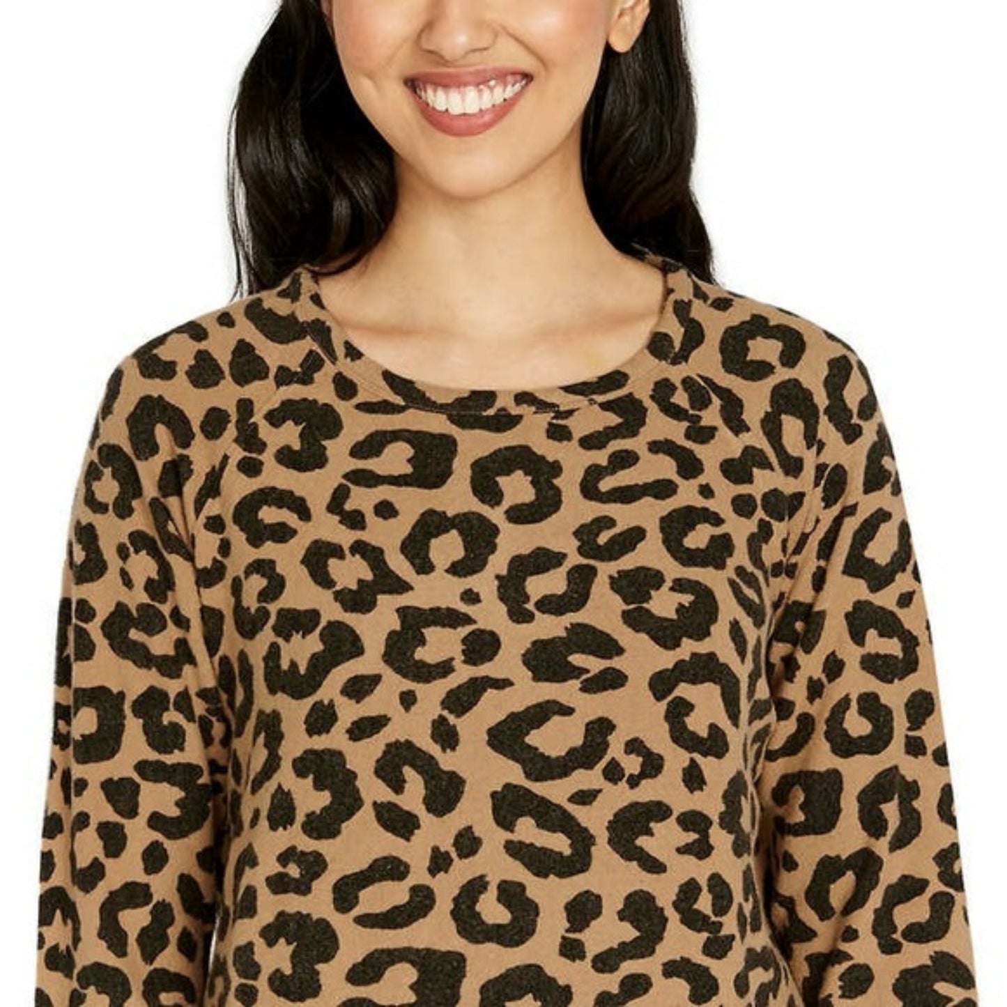 Buffalo David Bitton Women's Ultra Soft Leopard Print Cozy Pullover Top Sweater
