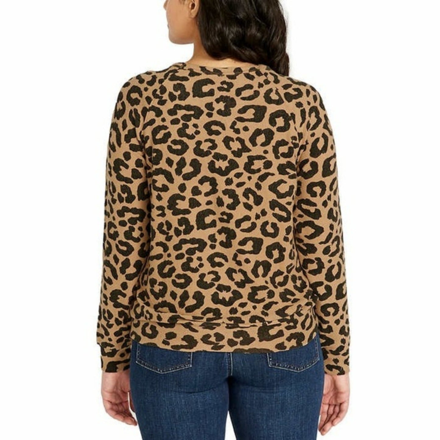 Buffalo David Bitton Women's Ultra Soft Leopard Print Cozy Pullover Top Sweater
