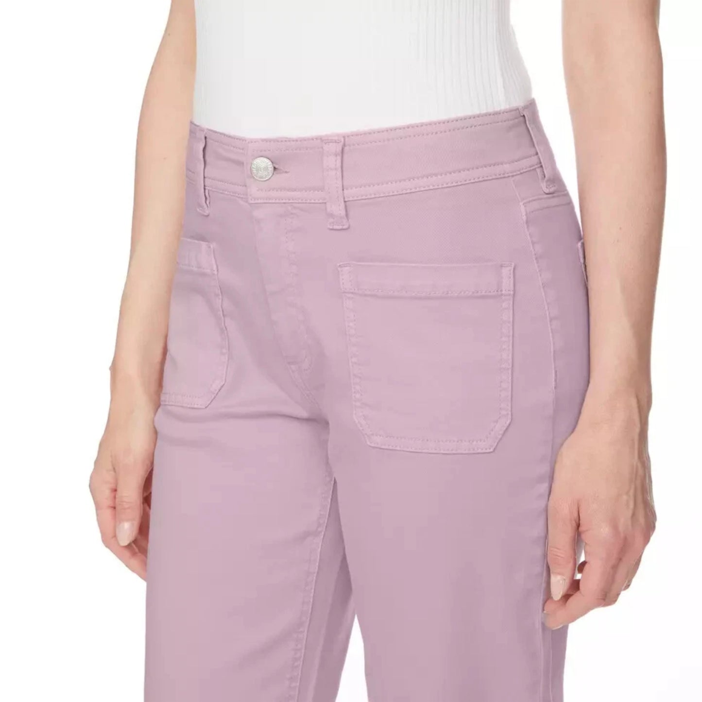Buffalo Women's Plus High Rise Wide Leg Soft Stretch Cotton Blend Crop Pants