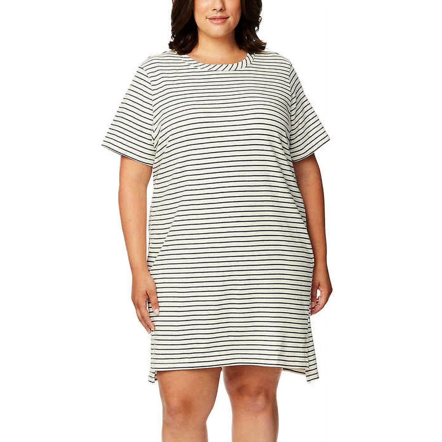 Buffalo Women's Striped Soft Cotton Blend Jersey T-shirt Mini Dress