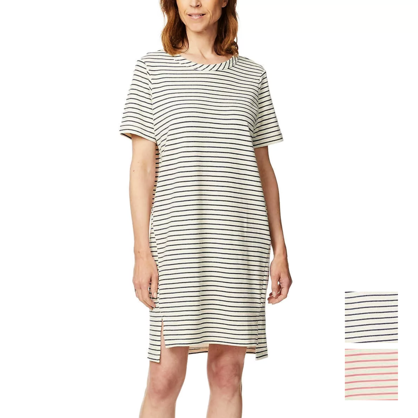 Buffalo Women's Striped Soft Cotton Blend Jersey T-shirt Mini Dress