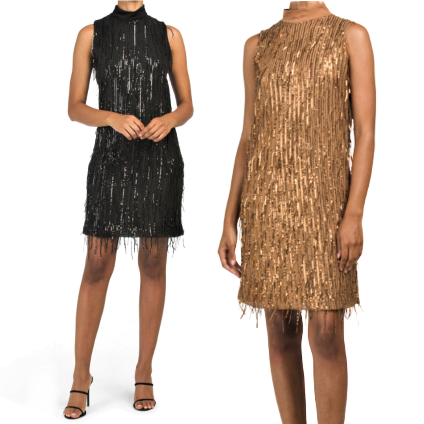 Carla Conti Women's Made in Italy Sequin Fringe Cocktail Mini Dress