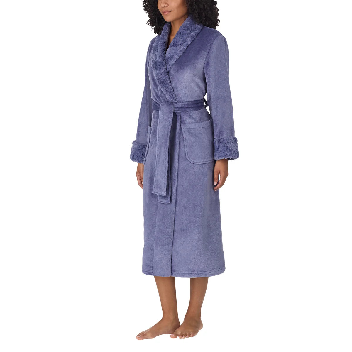 Carole Hochman Women's Silky Soft Shawl Collar Wrap Style Plush Robe