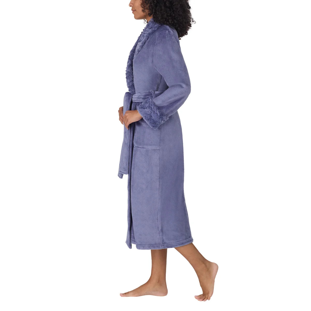Carole Hochman Women's Silky Soft Shawl Collar Wrap Style Plush Robe