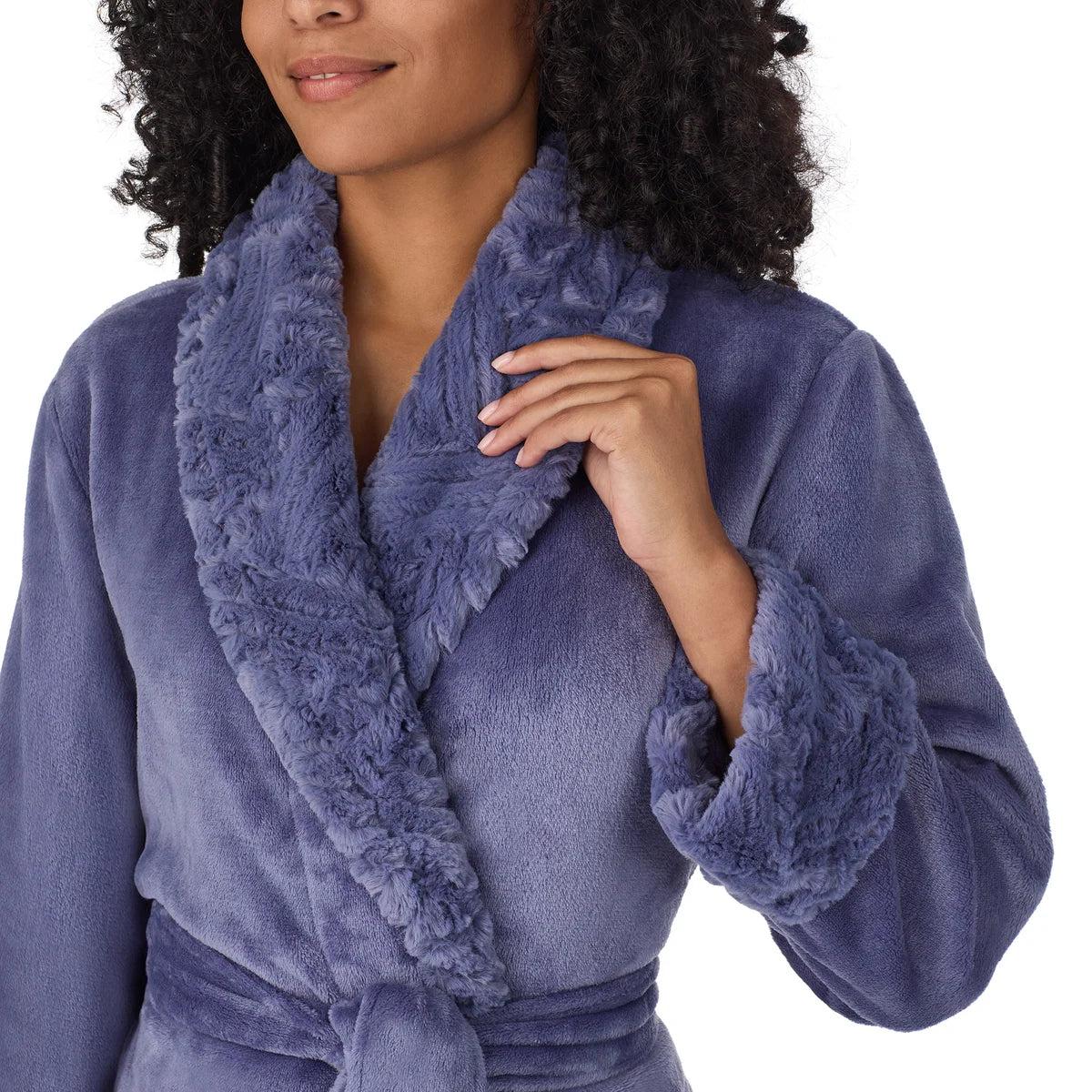 Carole Hochman Women's Silky Soft Shawl Collar Wrap Style Plush Robe