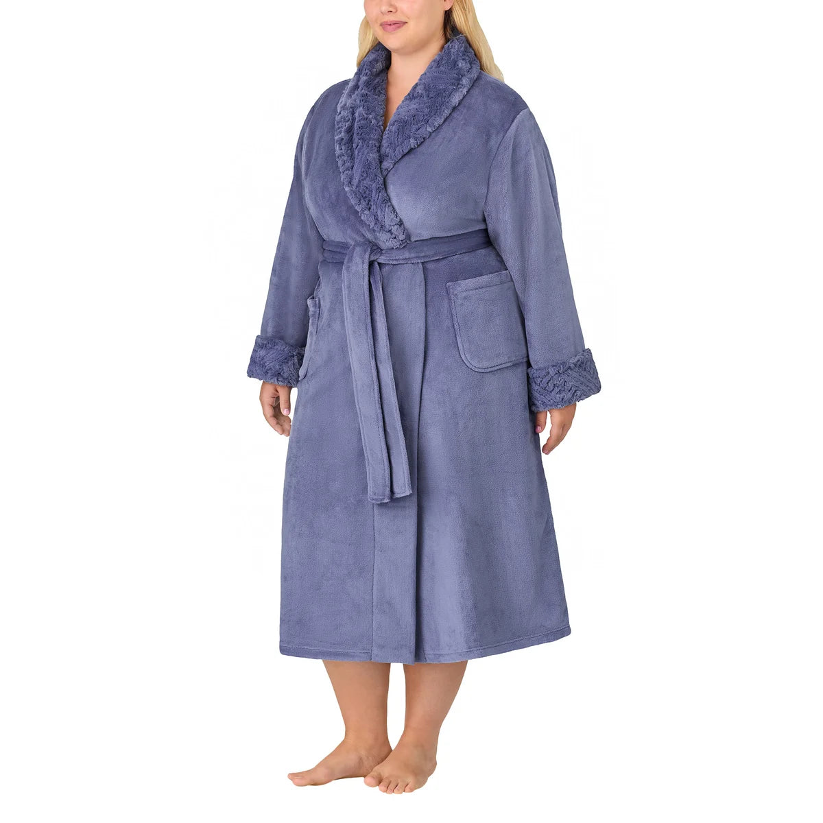 Carole Hochman Women's Silky Soft Shawl Collar Wrap Style Plush Robe