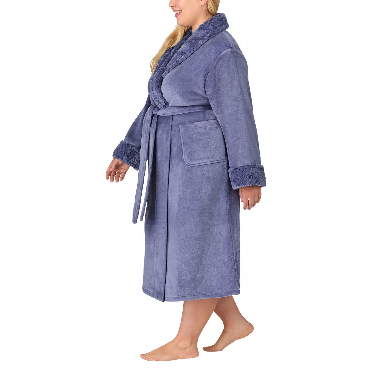 Carole Hochman Women's Silky Soft Shawl Collar Wrap Style Plush Robe