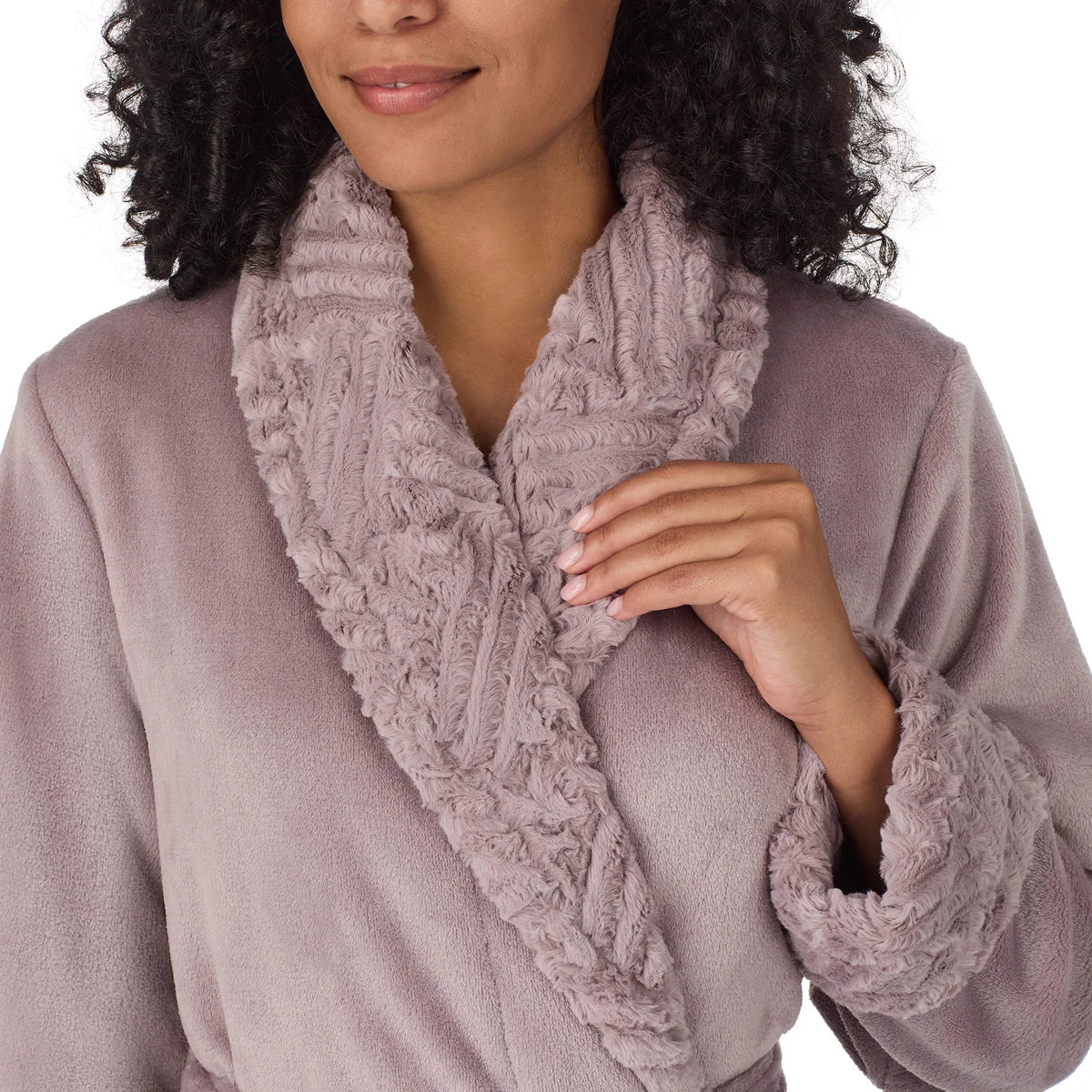 Carole Hochman Women's Silky Soft Shawl Collar Wrap Style Plush Robe