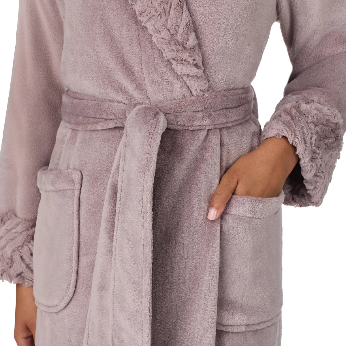 Carole Hochman Women's Silky Soft Shawl Collar Wrap Style Plush Robe
