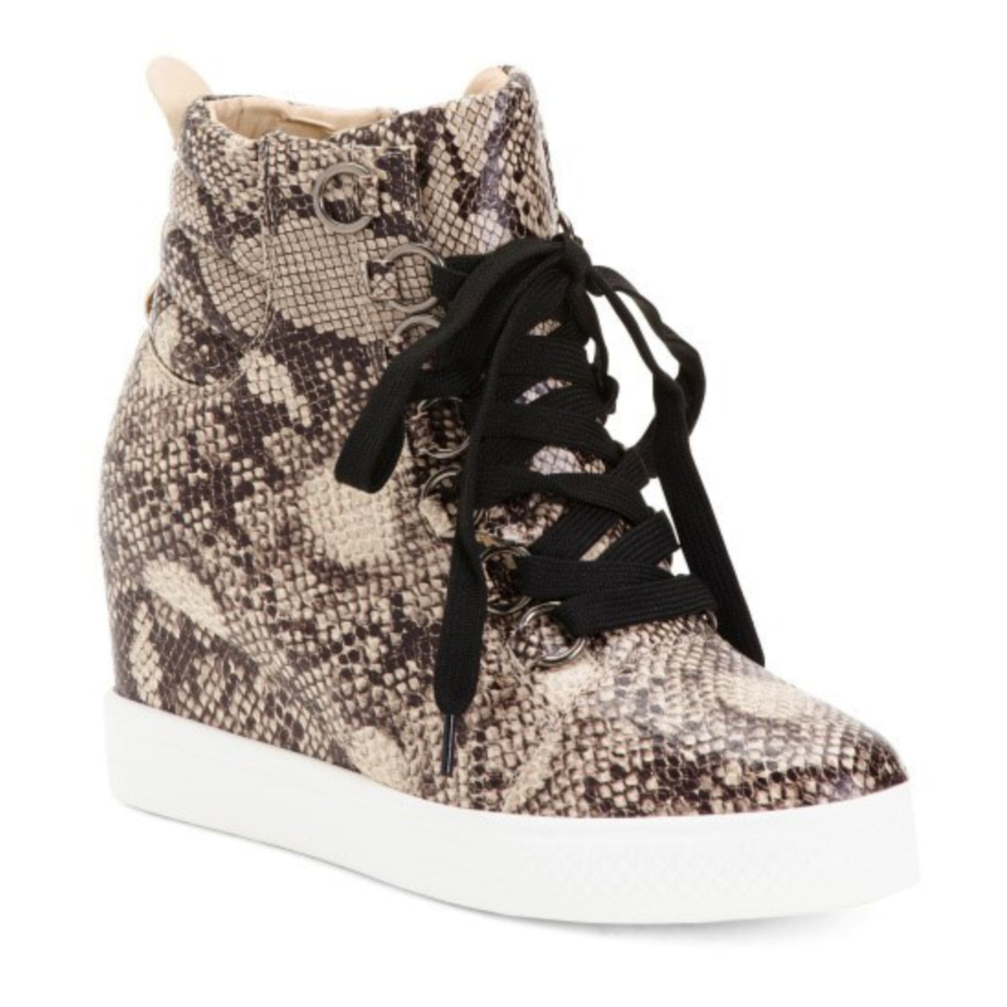 Catherine Malandrino Women's Snakeskin Embossed Ankle Booties Wedge Fashion Sneakers