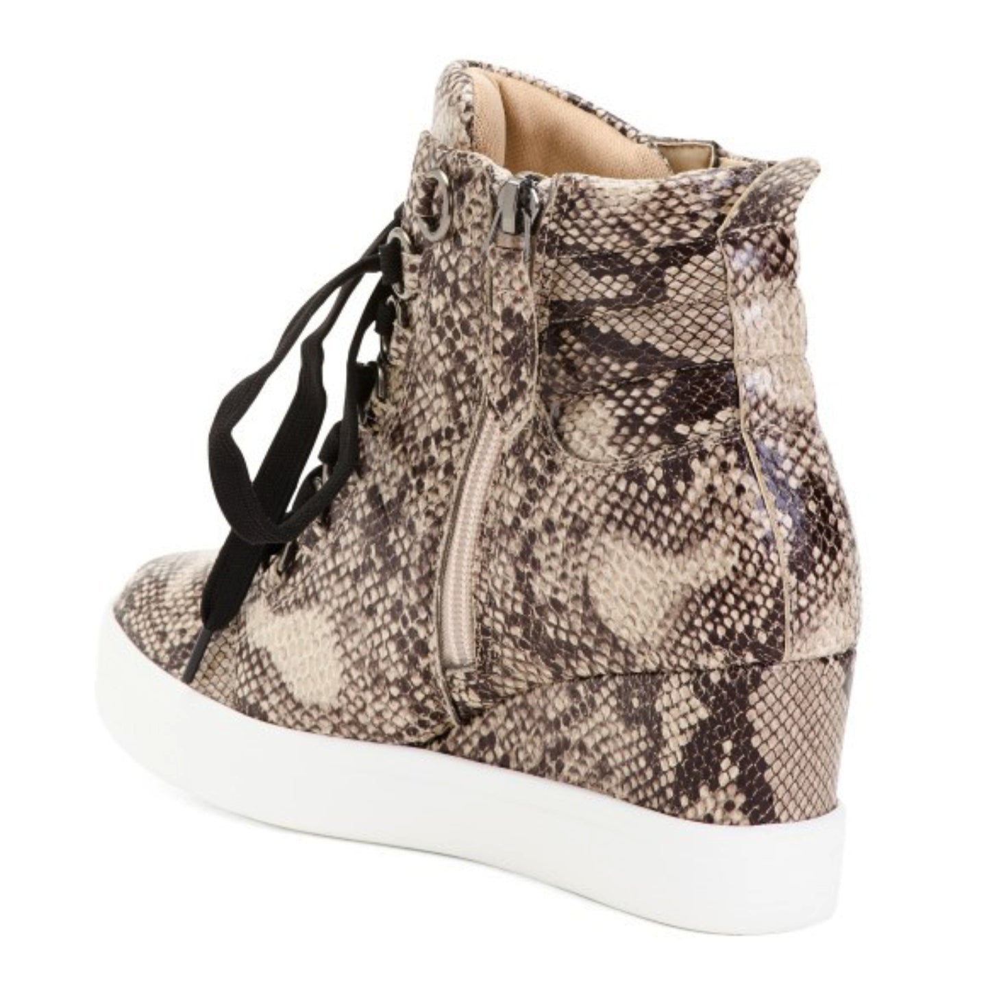 Catherine Malandrino Women's Snakeskin Embossed Ankle Booties Wedge Fashion Sneakers