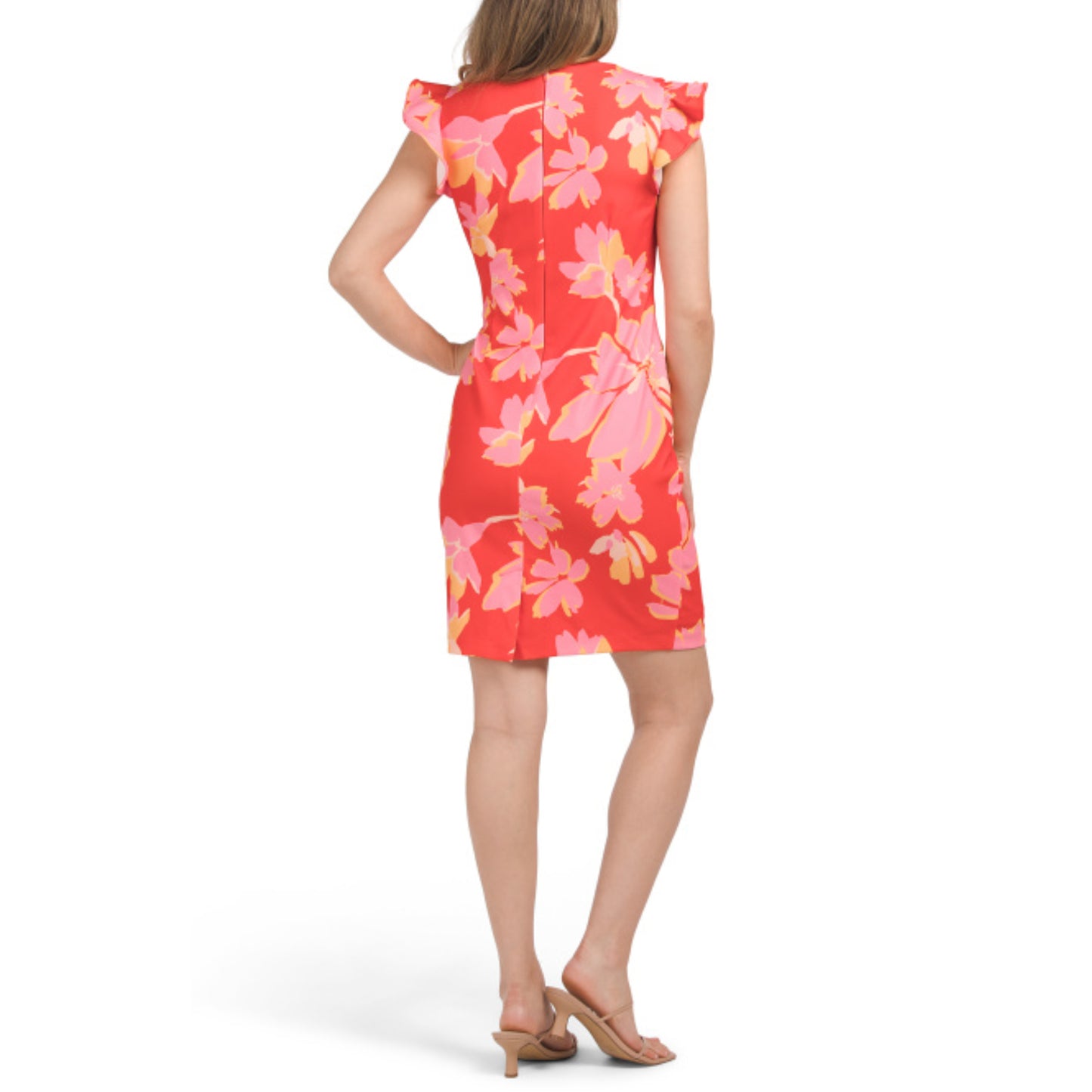 DONNA RICCO Women's Flutter Sleeve Floral Mini Sheath Dress