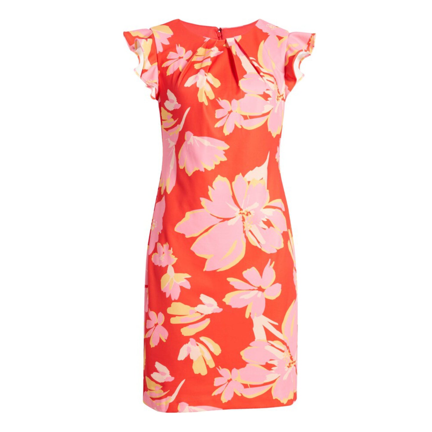 DONNA RICCO Women's Flutter Sleeve Floral Mini Sheath Dress
