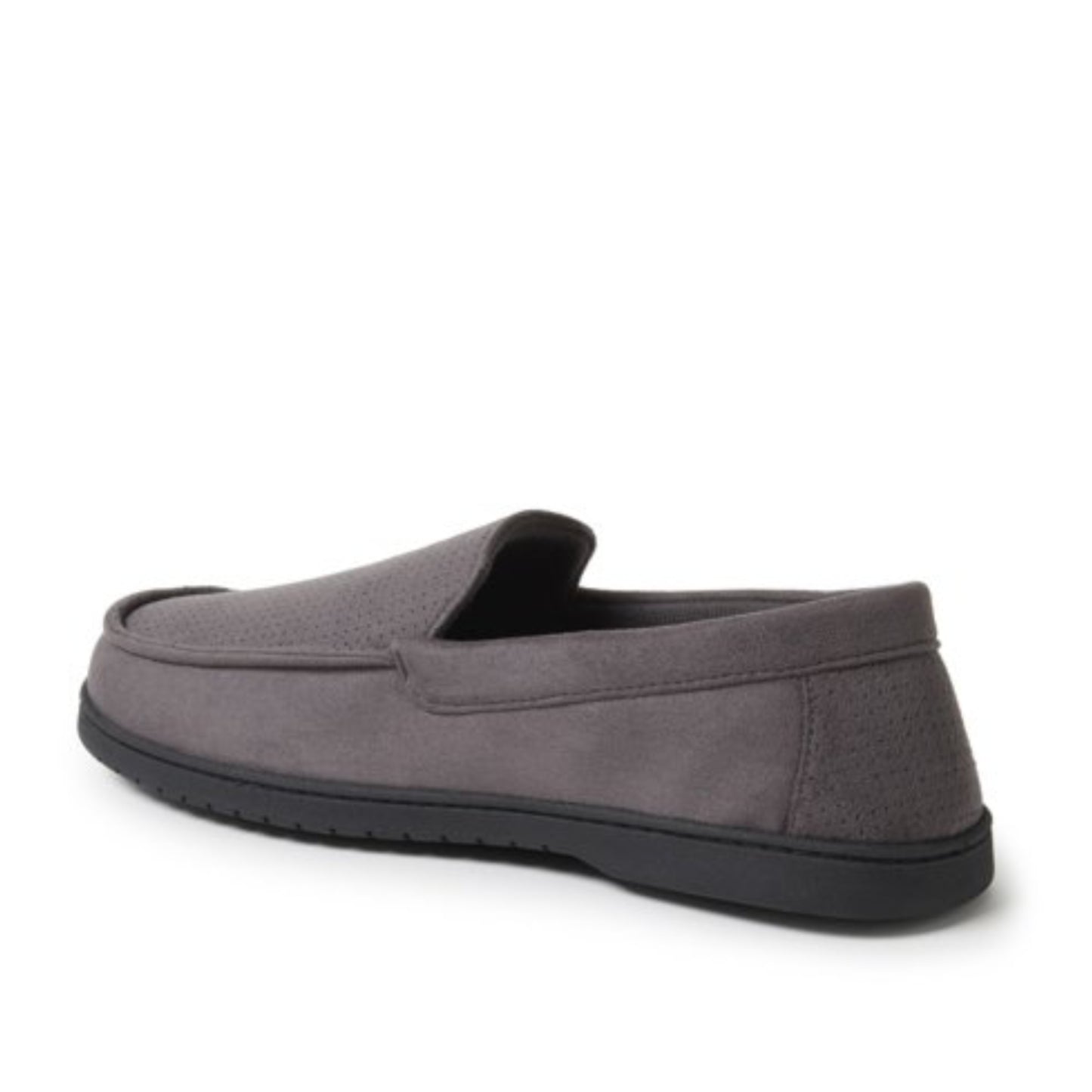 Dearfoams Men's Jason Perforated Microsuede Memory Foam Indoor Outdoor Moccasin Slippers