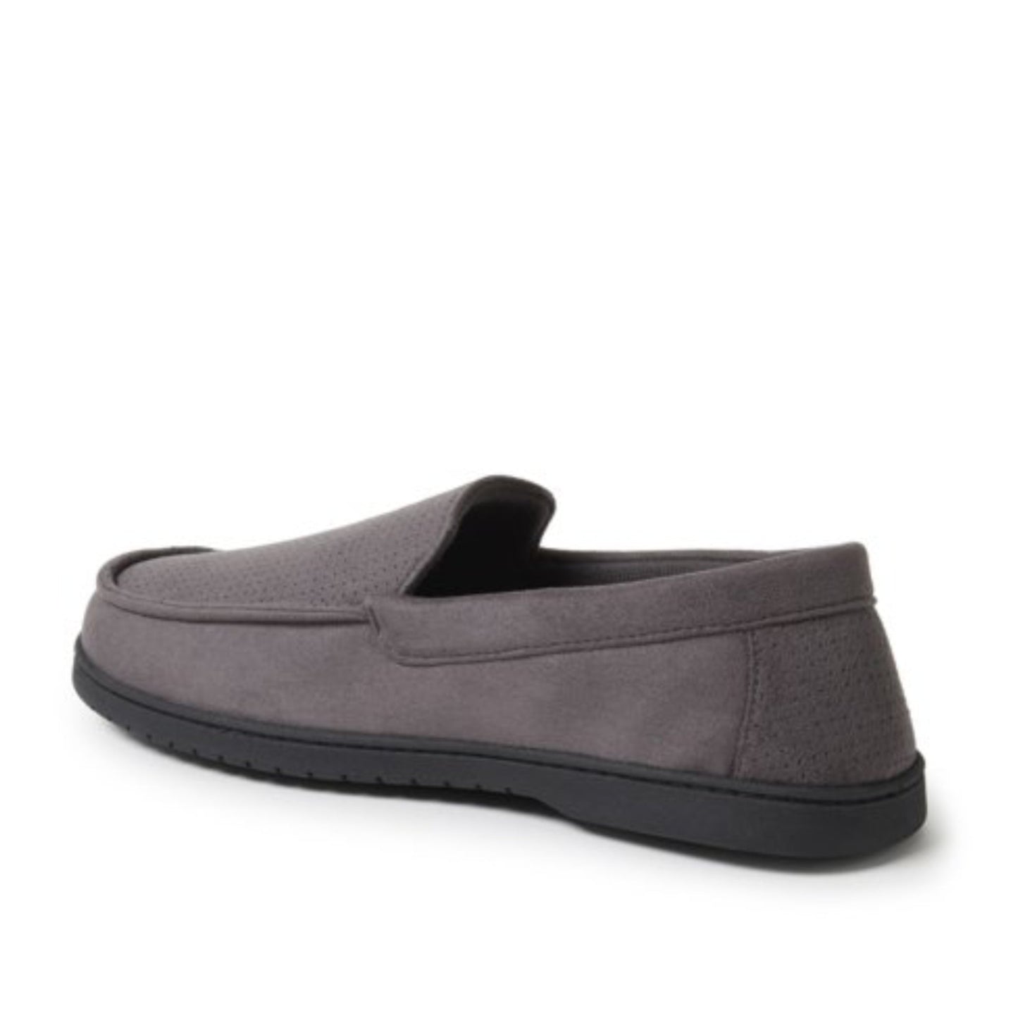 Dearfoams Men's Jason Perforated Microsuede Memory Foam Indoor Outdoor Moccasin Slippers