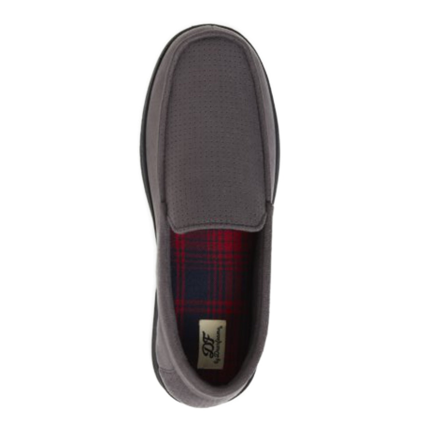 Dearfoams Men's Jason Perforated Microsuede Memory Foam Indoor Outdoor Moccasin Slippers