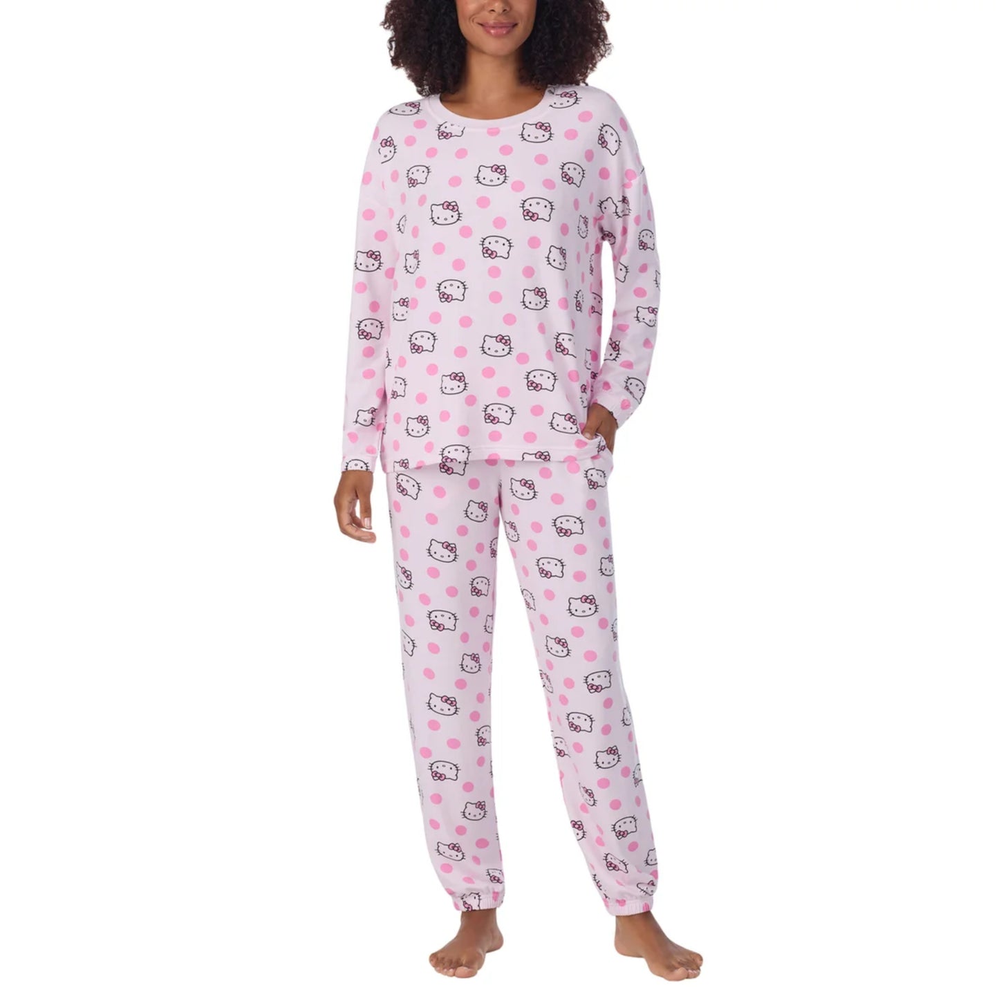 Caracter Women's 2-Piece Printed Long Sleeve Soft Jersey Pajama Lounge Set