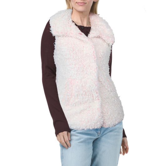 Dylan Women's Shaggy Lux Pile Fleece Collared Vest