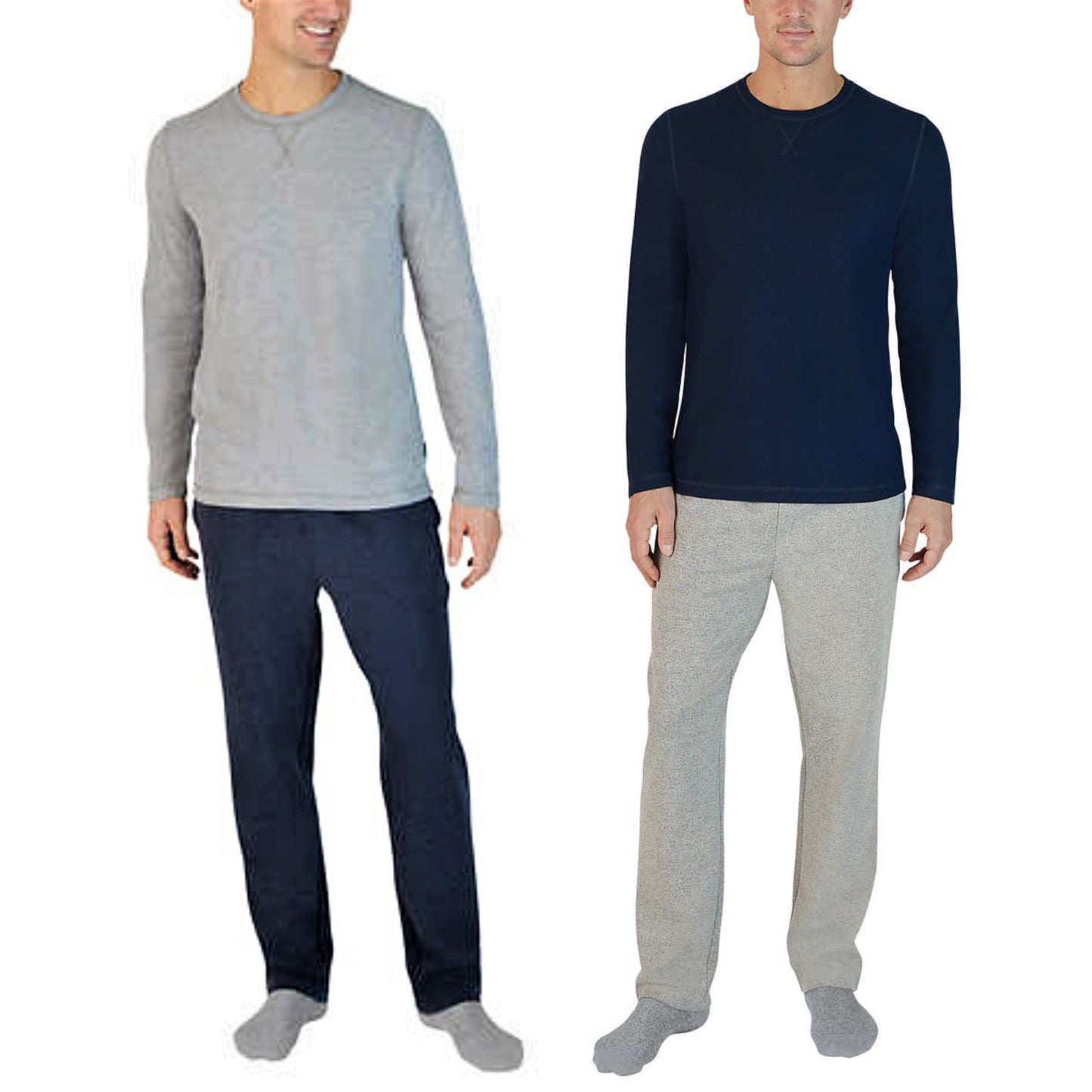 Eddie Bauer Men’s 2-Piece Super Soft Top & Bottom PJ Lounge Set Gray